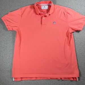 Southern Tide Polo Shirt Mens Large L Pink The Skipjack Embroidered Fish Logo